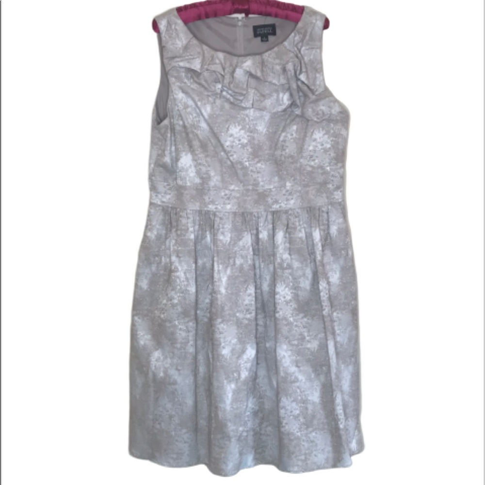 Adrianna Papell Silver Floral Mini Dress